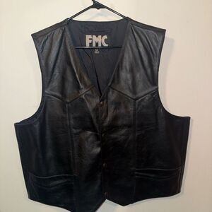 FMC Vintage Black Leather Vest